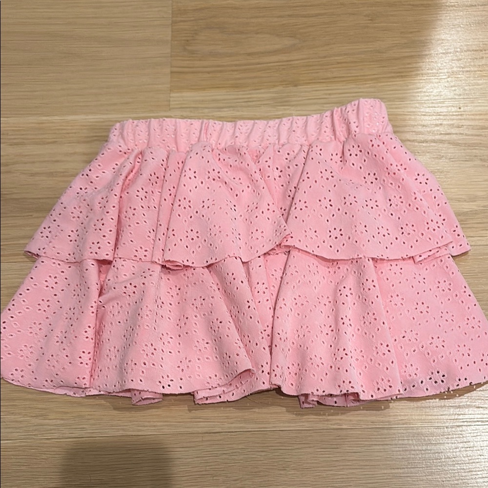 Pink Eyelet Ruffle Skirt girls size large